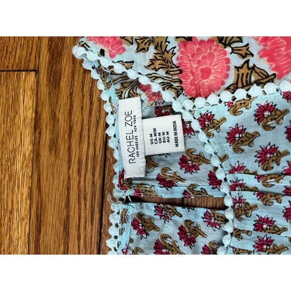 Rachel Zoe Boho Blouse Women's Size Medium Colorful Loose Fit Top Cotton - Picture 2 of 4